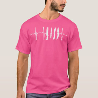 Ekg Heartbeat Knife Pocket Knife Sammler Messer T-Shirt