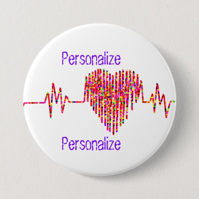 EKG Herzkranzkrankheit Button (Vorderseite)
