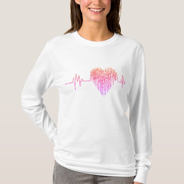 EKG Herzkranzstillschweig lila T-Shirt (Vorderseite)