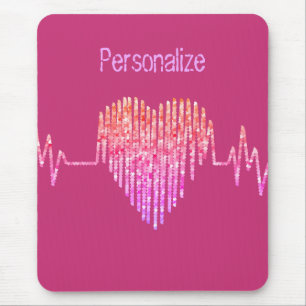 EKG Herzmedizin pink lila niedlich Mousepad