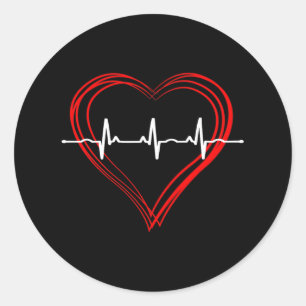 Ekg Herzrhythmusstörungen Liebe Kardiogramm Herzrh Runder Aufkleber