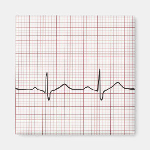 EKG Herzschlag auf Graphen Papier, Puls PhD (Arzt) Magnet