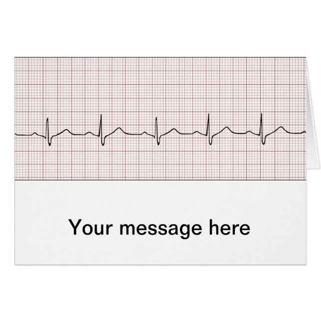 EKG Herzschlag auf Zeichenpapier mit (Vorderseite (Horizontal))