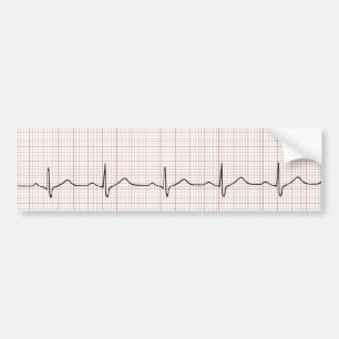 EKG Herzschlag auf Zeichenpapier mit Autoaufkleber