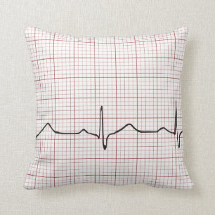 EKG Herzschlag auf Zeichenpapier mit Kissen