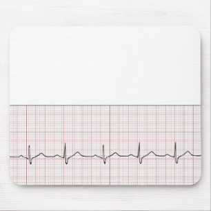 EKG Herzschlag auf Zeichenpapier mit Mousepad