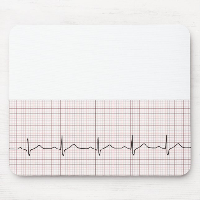 EKG Herzschlag auf Zeichenpapier mit Mousepad (Vorne)