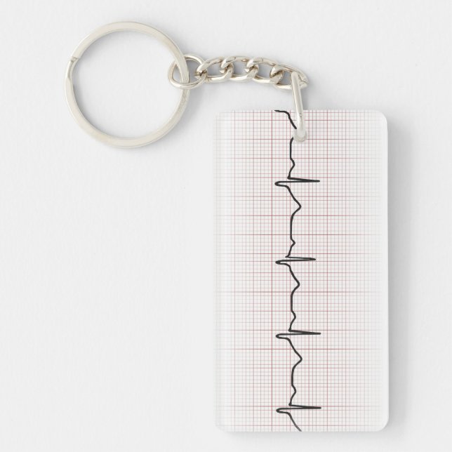 EKG Herzschlag auf Zeichenpapier mit Schlüsselanhänger (Vorderseite)