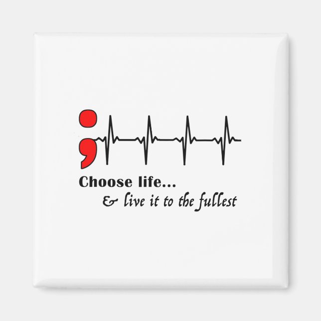 Ekg Semicolon Suicide Awareness Prevention Magnet (Vorne)