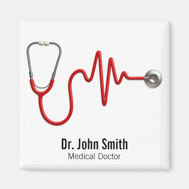 EKG Wave EKG Heartbeat Line Medical Stethoscope Magnet (Vorne)