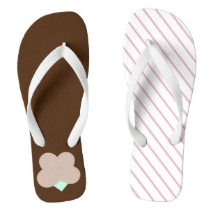 Eklectische Flipflops, braun und rosa Flip Flops