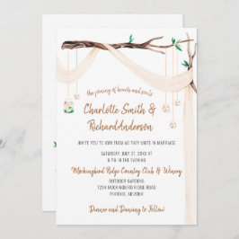 Eklectisches Drape, Mason Jar Leuchten, Bogenhochz Einladung