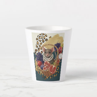 Eklektische Maus mit Perlen Latte Tasse, Chic Maxi Milchtasse