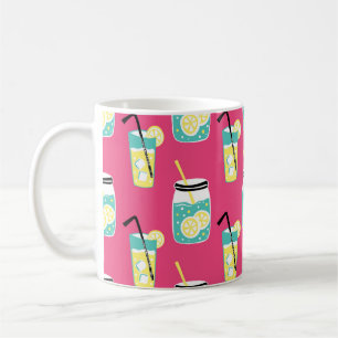 eklektische Sommerelemente, Vintage nahtlose Backg Kaffeetasse