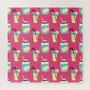 eklektische Sommerelemente, Vintage nahtlose Backg Puzzle