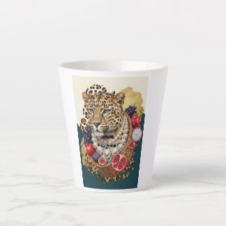 Eklektischer Leopard mit Perlen Latte Tasse, Chic Milchtasse