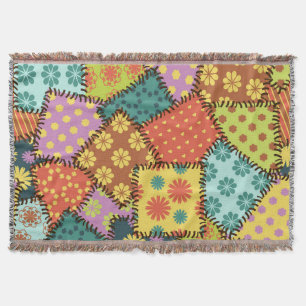 Eklektisches Patchwork: Vielfältige Muster-Mischun Decke