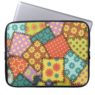 Eklektisches Patchwork: Vielfältige Muster-Mischun Laptopschutzhülle