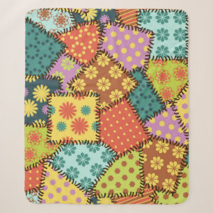 Eklektisches Patchwork: Vielfältige Muster-Mischun Sherpadecke