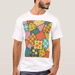 Eklektisches Patchwork: Vielfältige Muster-Mischun T-Shirt