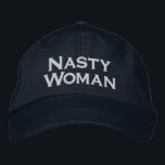 Eklige Frau, fett weißer Text auf marineblau Bestickte Baseballkappe<br><div class="desc">Stolz zeigen Sie Ihre rebellische feministische Einstellung, indem Sie eine Baseballkappe tragen, die mit den Worten "Eklige Frau" bestickt ist, die in fett weißem Text auf marineballblauem Hintergrund bestickt ist. Hats sind in anderen Farben in der Sidebar erhältlich. Klicken Sie auf den Link "Rocklawn Arts" unten, um das Design Eklige...</div>