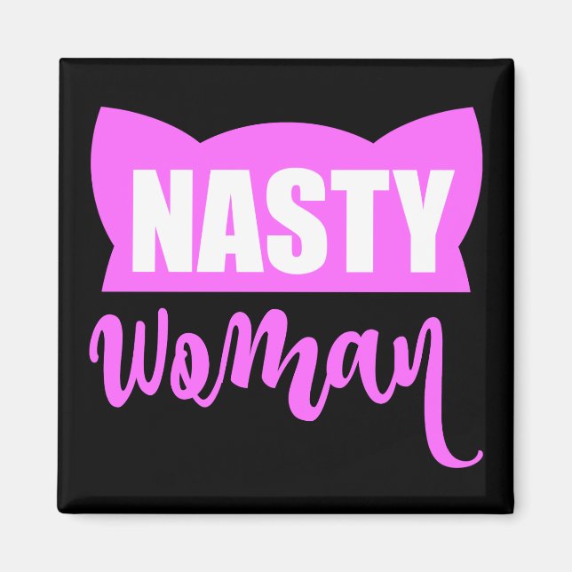 Eklige Frau Pink Pussy Cat Hat Magnet (Vorne)