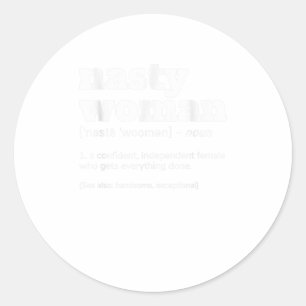 EKLIGE FRAU RUNDER AUFKLEBER