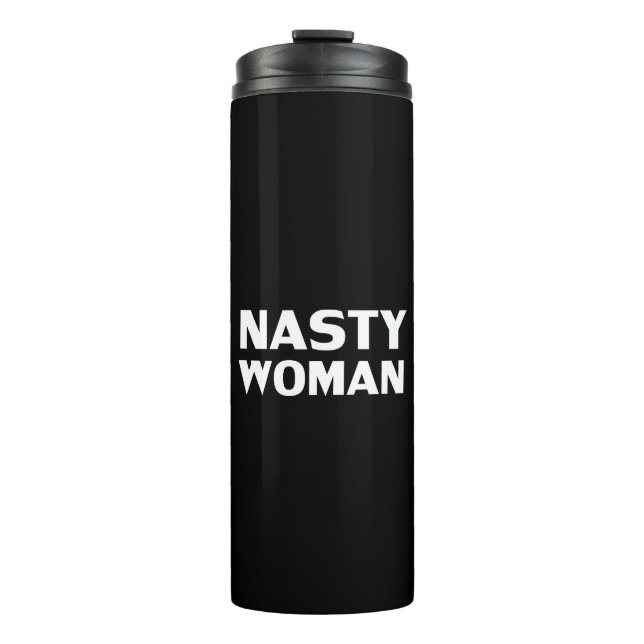 "Eklige Frau" Schwarz-weiß Thermosbecher (Vorderseite)