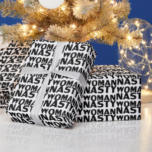 Eklige Frau Schwarz-weiße feministische coole mod Geschenkpapier