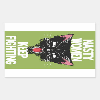 Eklige Frauen Behielt Kämpfen Sticker Rectangle