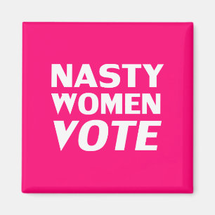 "eklige Frauenstimme" Hot Pink, magentina weiß Magnet