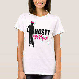 Eklige weibliche Silhouette und rosa Pussy Katzenh T-Shirt