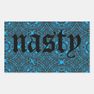 ekliger blauer Aufkleber