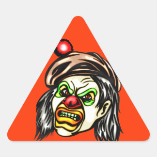 Ekliger böser Clown Dreieckiger Aufkleber