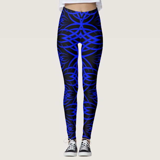 Eklipse-Tapete (blau) Leggings (Vorderseite)