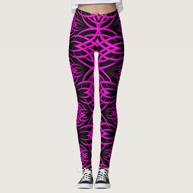 Eklipse-Tapete (Rosa) Leggings (Vorderseite)