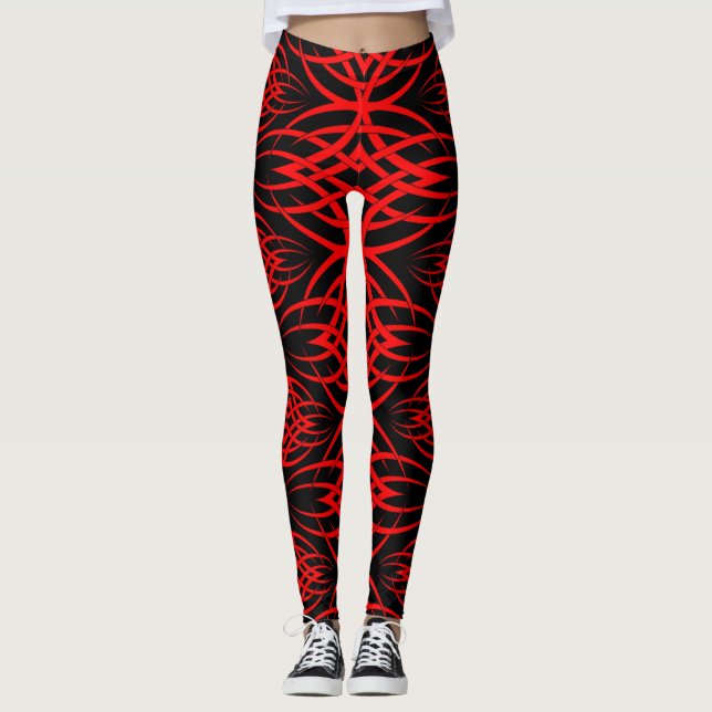 Eklipse-Tapete (rot) Leggings (Vorderseite)