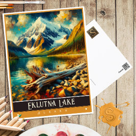 Eklutna See, Alaska | Vintage Malerei Postkarte