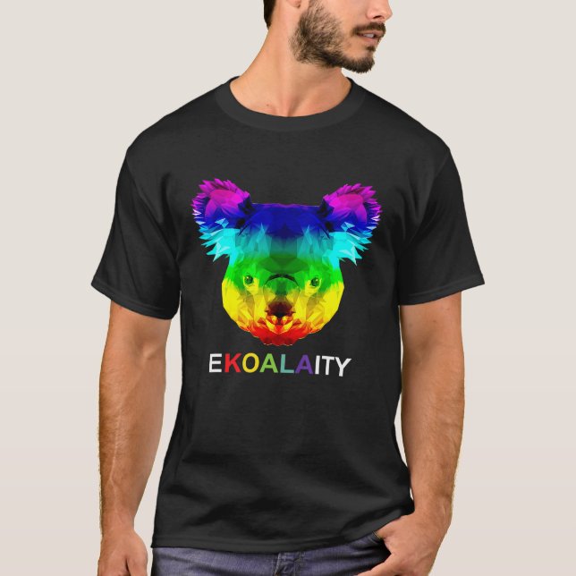 Ekoalaity Niedlich Koala Bear Gay Lgbt Rainbow Pri T-Shirt (Vorderseite)