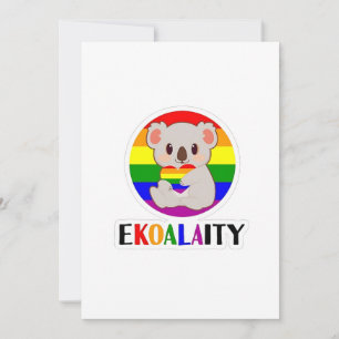 Ekoalaty Equality Gay Koala Bear Funny LGBT Rainbo Feiertagskarte