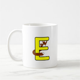 Ekorrmugg Bokstav E Högerhand Kaffeetasse