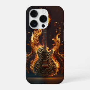 Ektrische Gitarre in Flammen iPhone 16 Pro Hülle