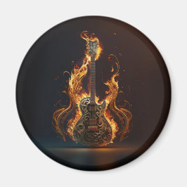 Ektrische Gitarre in Flammen Magnet