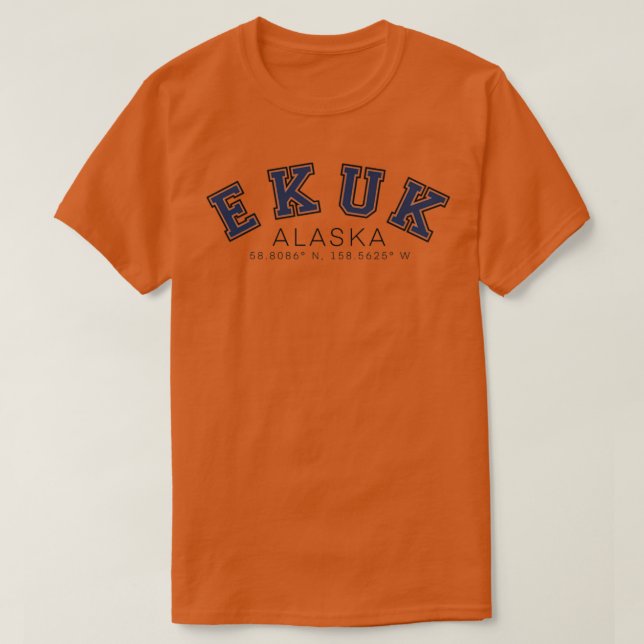 Ekuk Alaska Koordinaten T-Shirt (Design vorne)