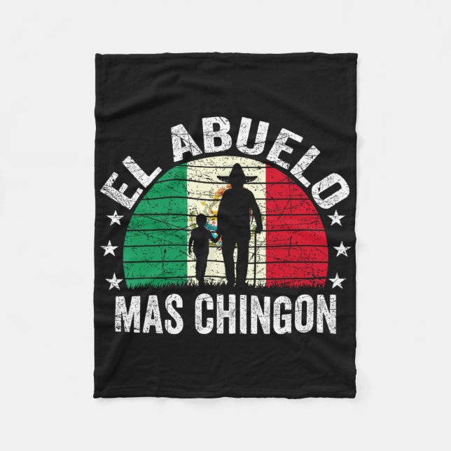 El Abuelo Mas Chingon Mexicanischer Opa Cinco De M Fleecedecke (Vorderseite)