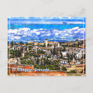 El Albayzín, Granada, Andalusien, Spanien. Postkarte