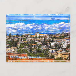 El Albayzín, Granada, Andalusien, Spanien. Postkarte