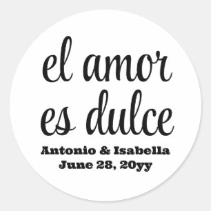 El amor es dulce Hochzeitsempfang Leckerei für Gäs Runder Aufkleber