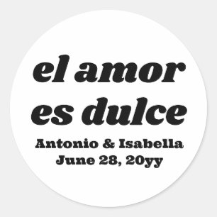 El amor es dulce Hochzeitsempfang Leckerei für Gäs Runder Aufkleber