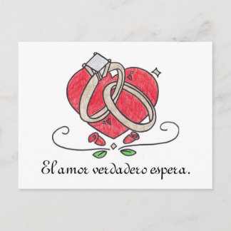 El amor verdadero espera. postkarte